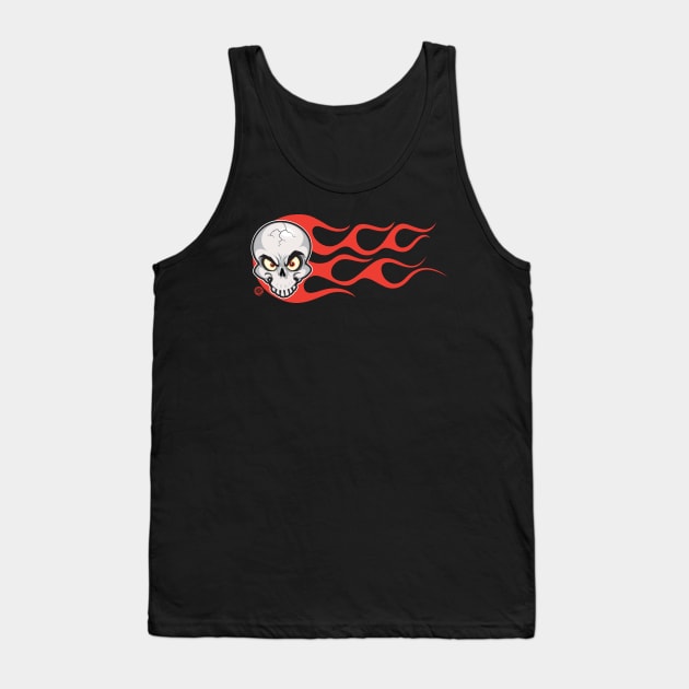 Flaming Side Skull Tank Top by Goin Ape Studios